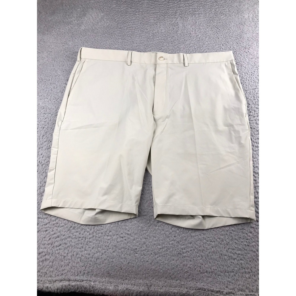 IBKUL Golf Shorts Mens 40 Tan 10" Performance Stretch Cooling Flat Front